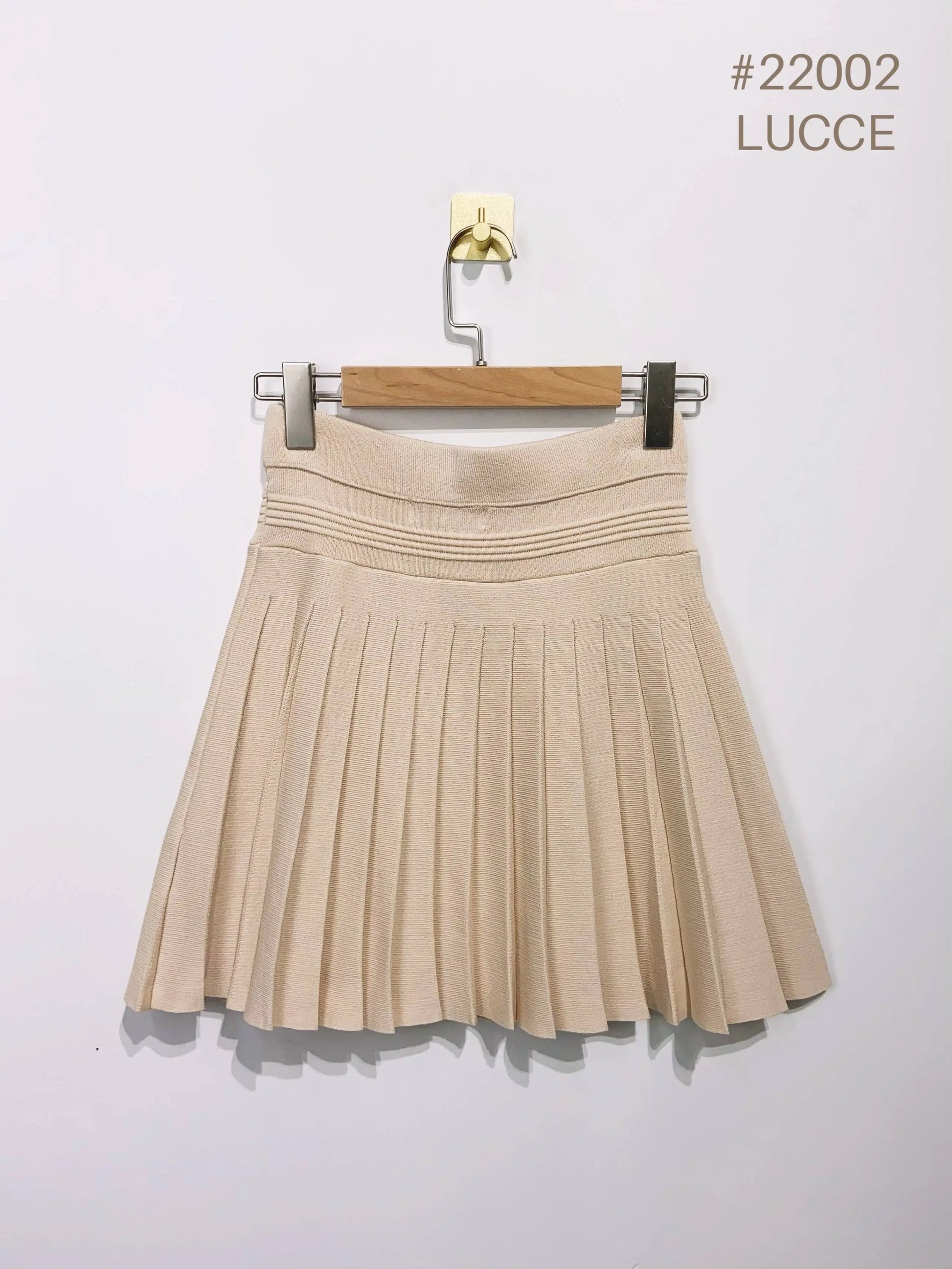Khaki Pleated knit skirt -clearance Pretty Little Patriot