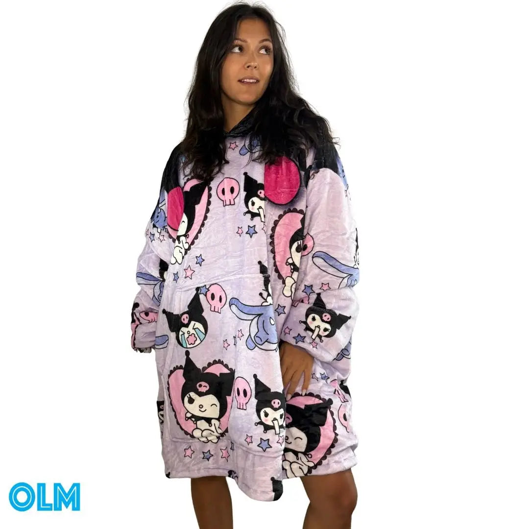 Kuromi Hello Kitty Wearable Blanket Hoodie for Kids & Adults | OLM Toys Olm collectibles