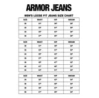 Light blue loose-fit AJ04L color dye jeans by ARMOR JEANS, showcasing relaxed style and casual fit.