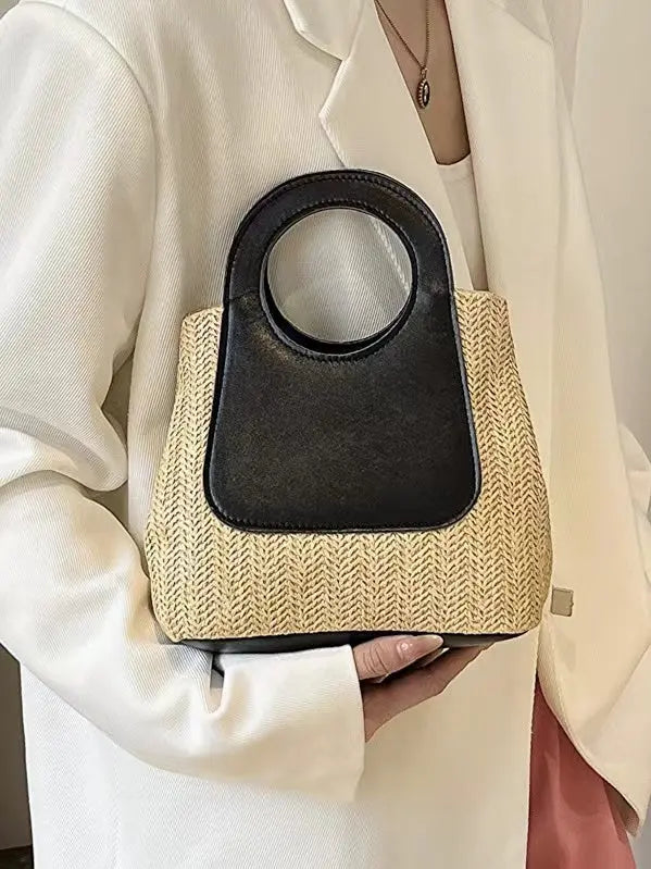 Laternet Celebrity Woven Beach Fashion Handbag Plush Fashion Hub