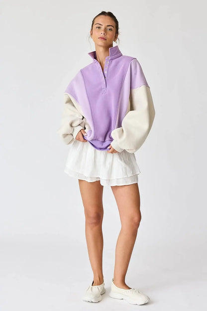 Lavender Color Block Sweatshirt Pretty Little Patriot