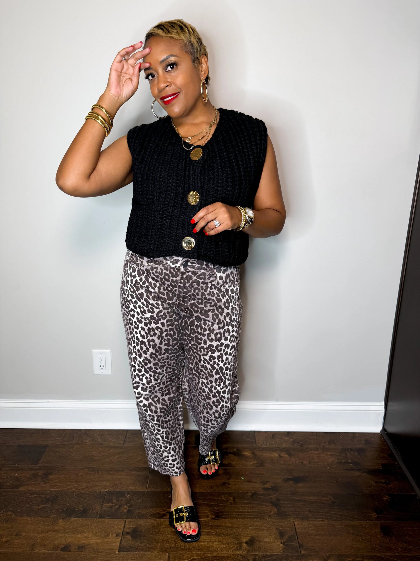 Leopard Print Cropped Jeans Plush Fashion Hub