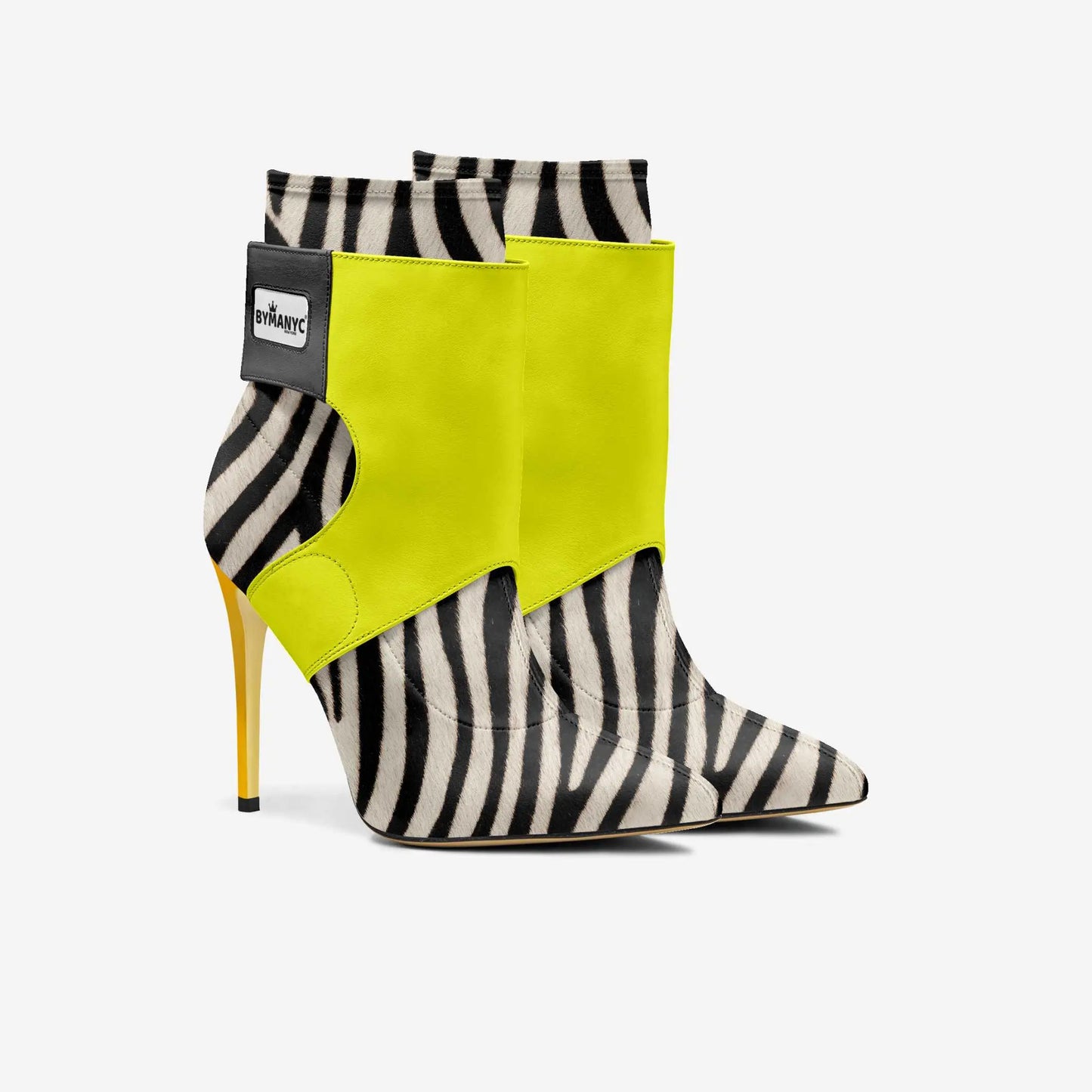 Limited Edition Vegan Stiletto Boots BYMANYC ® New York Futurista Noir Plush Fashion Hub