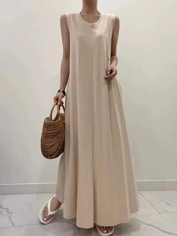 Long Solid Color Vest Dress Plush Fashion Hub