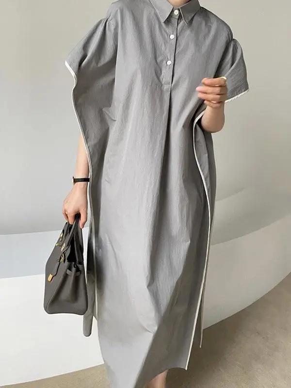 Loose Lapel Banded Lounge Dress PAINEVIDA