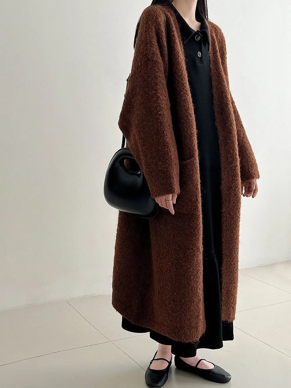 Loose Soft Cashmare Long Knitted Cardigan PAINEVIDA