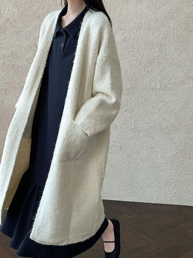 Loose Soft Cashmare Long Knitted Cardigan PAINEVIDA