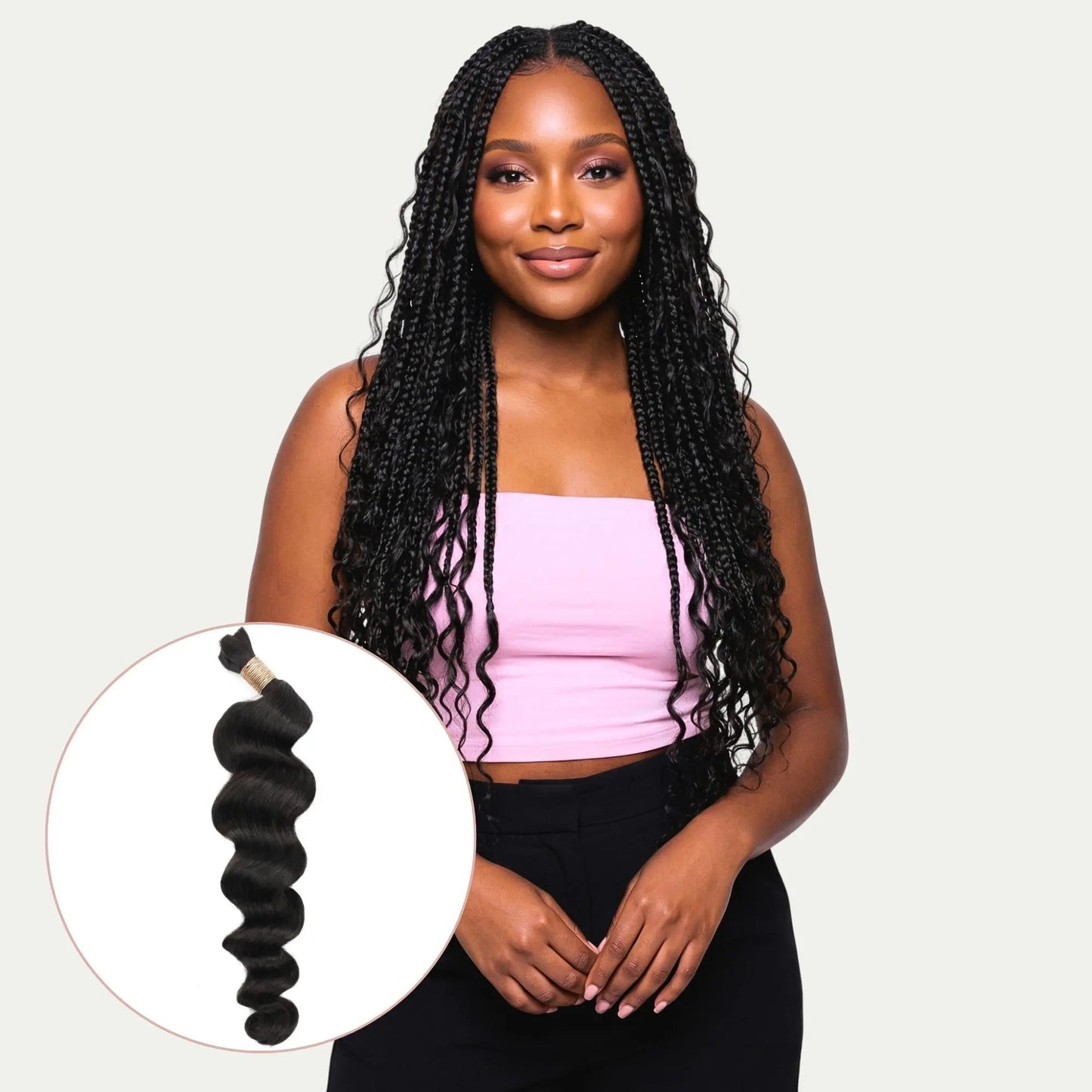 Loose Wave Bulk 100% Human Braiding Hair Private Label