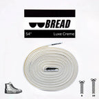 Elastic shoelace in Luxe Creme by Bread, shown in close-up with smooth, flexible texture and stylish design.