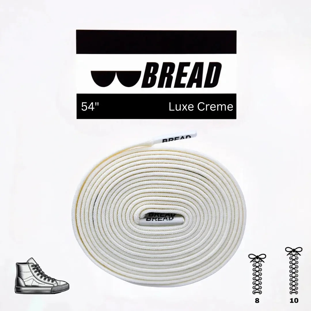 Elastic shoelace in Luxe Creme by Bread, shown in close-up with smooth, flexible texture and stylish design.