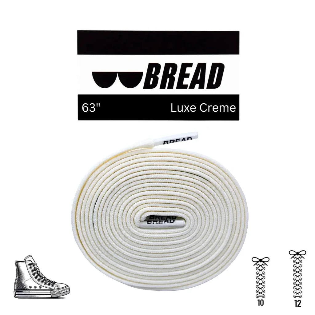 Elastic shoelaces in Luxe Creme by Bread, featuring a smooth, flexible design for comfortable, stylish footwear.