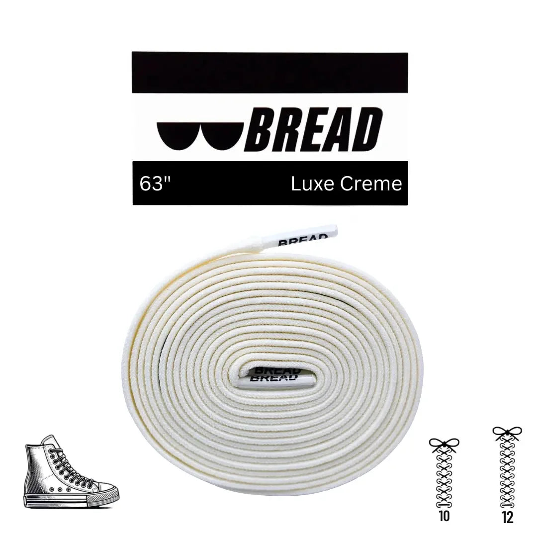 Elastic shoelaces in Luxe Creme by Bread, featuring a smooth, flexible design for comfortable, stylish footwear.