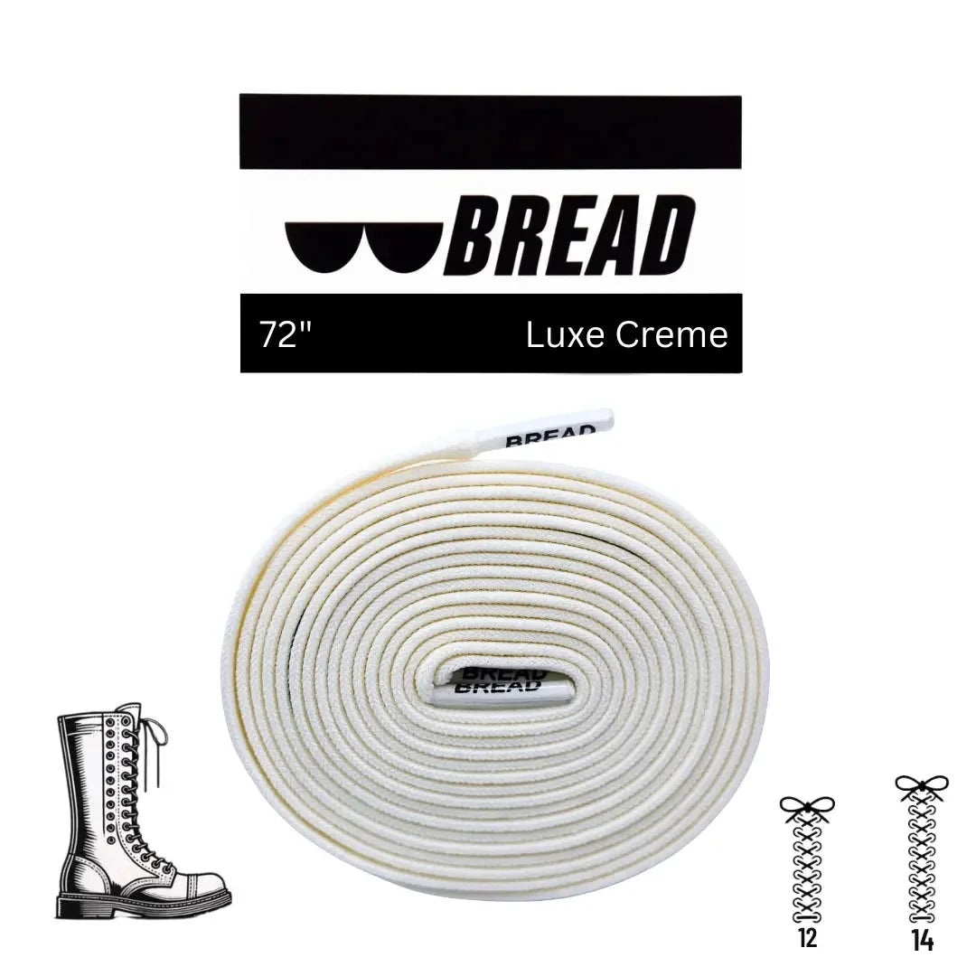 Elastic shoelace in Luxe Creme by Bread, showing smooth, flexible laces designed for comfort and style.