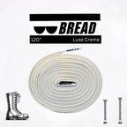 Elastic shoelaces in Luxe Creme color by Bread, showcasing the flexible, stylish laces with a smooth, creamy finish.