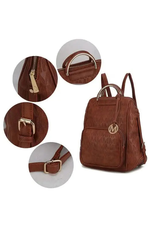 MKF Torra Milan Signature Trendy Vegan Leather Backpack Mia Gilded Glamour Shop
