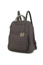 Gilded Glamour Shop Mia Signature Vegan Leather Backpack with trendy design and sophisticated gold-tone hardware.