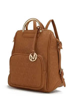 Gilded Glamour Shop Mia signature vegan leather backpack with gold-tone hardware, trendy design, and sophisticated style.
