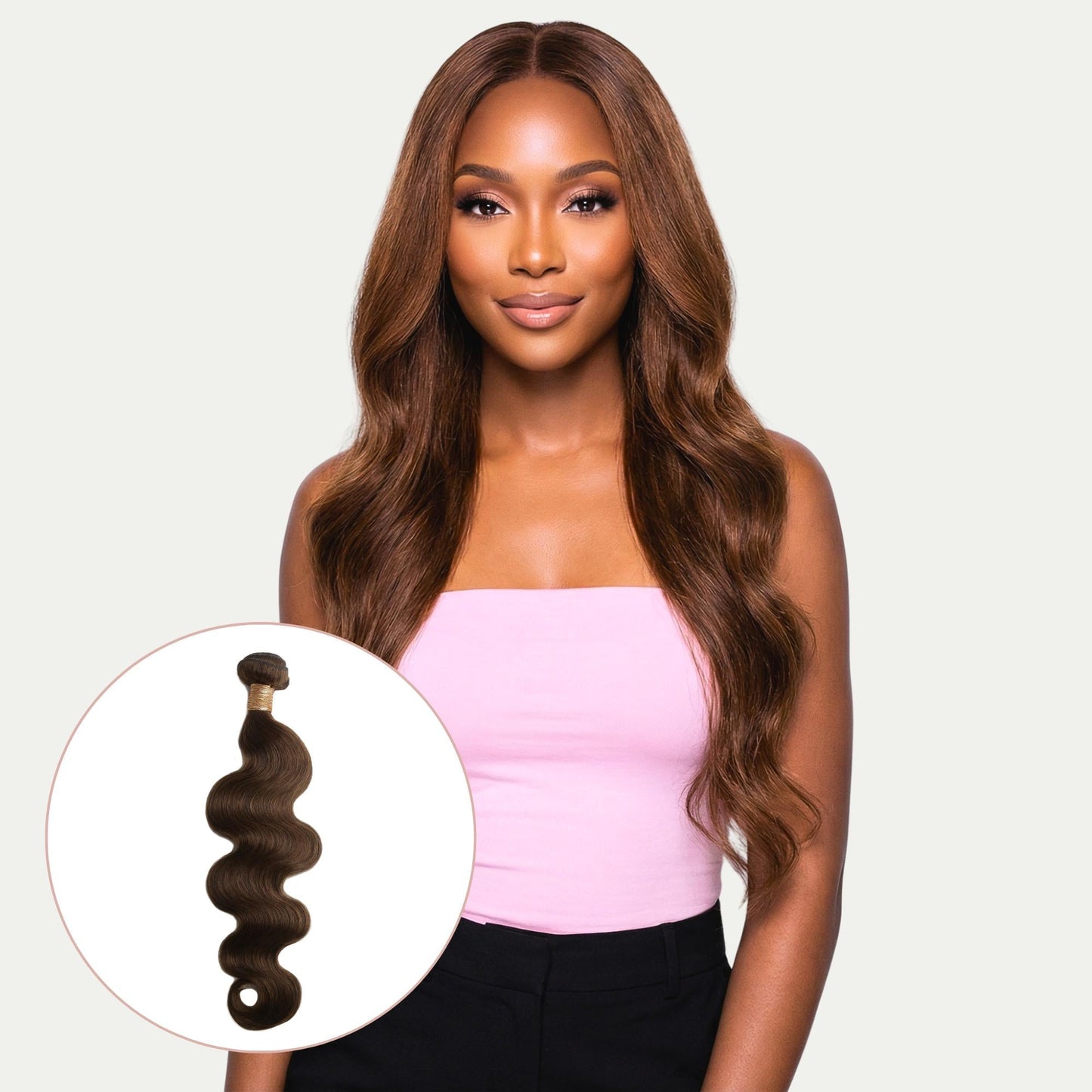 Medium Brown Body Wave 100% Human Hair Bundles Private Label