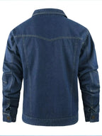 Men's casual snap-down denim jacket by Trendsi, lightweight and versatile outerwear with a classic denim style.