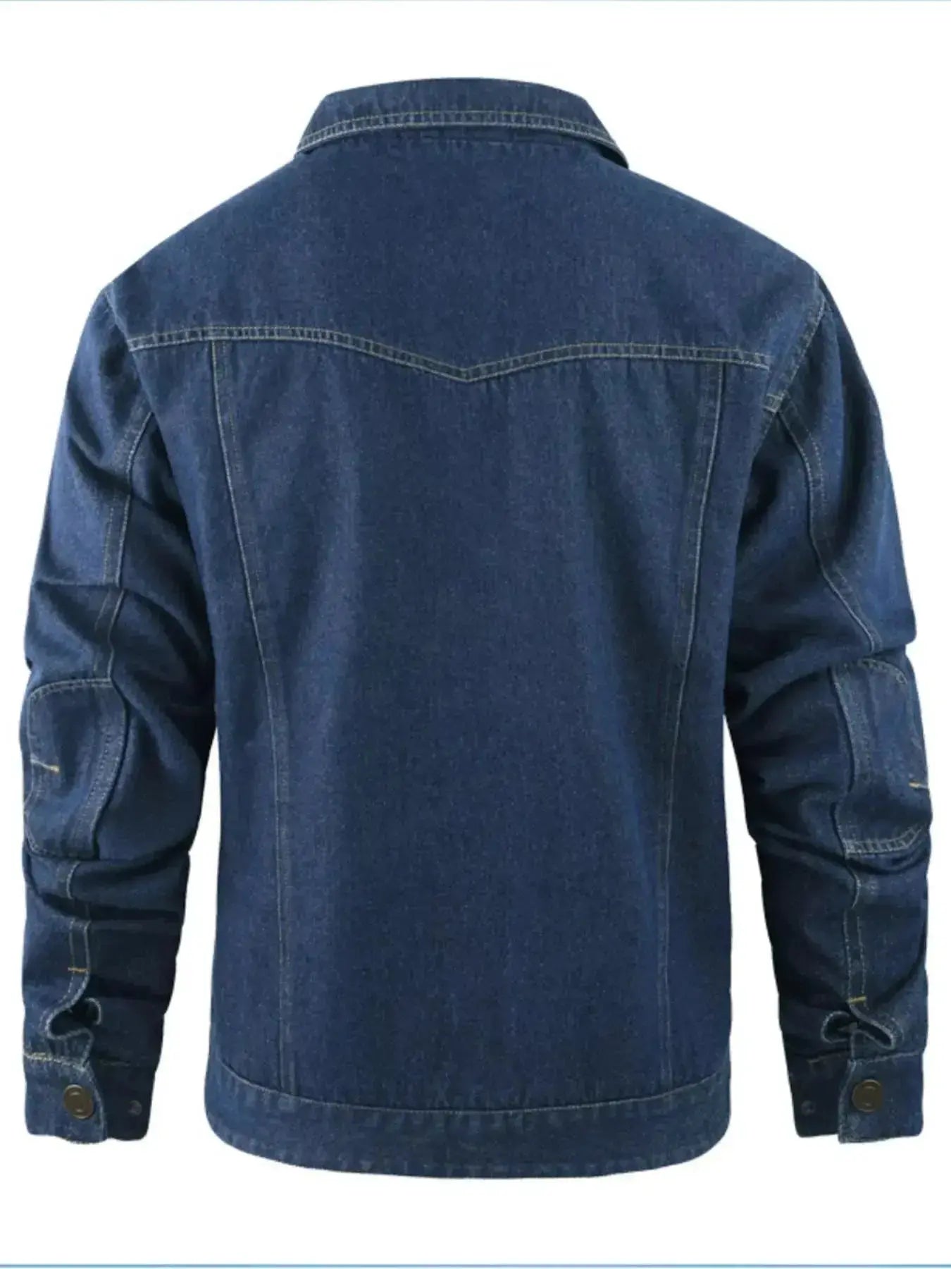 Men's casual snap-down denim jacket by Trendsi, lightweight and versatile outerwear with a classic denim style.