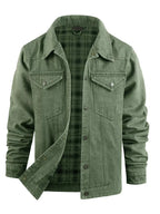 Men's casual snap-down denim jacket by Trendsi, lightweight and versatile denim outerwear shown with front pockets and button details.