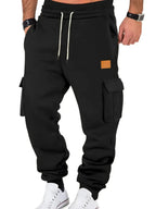 Men's durable cargo jogger pants with drawstring waist by Trendsi, featuring multiple pockets and comfortable fit.