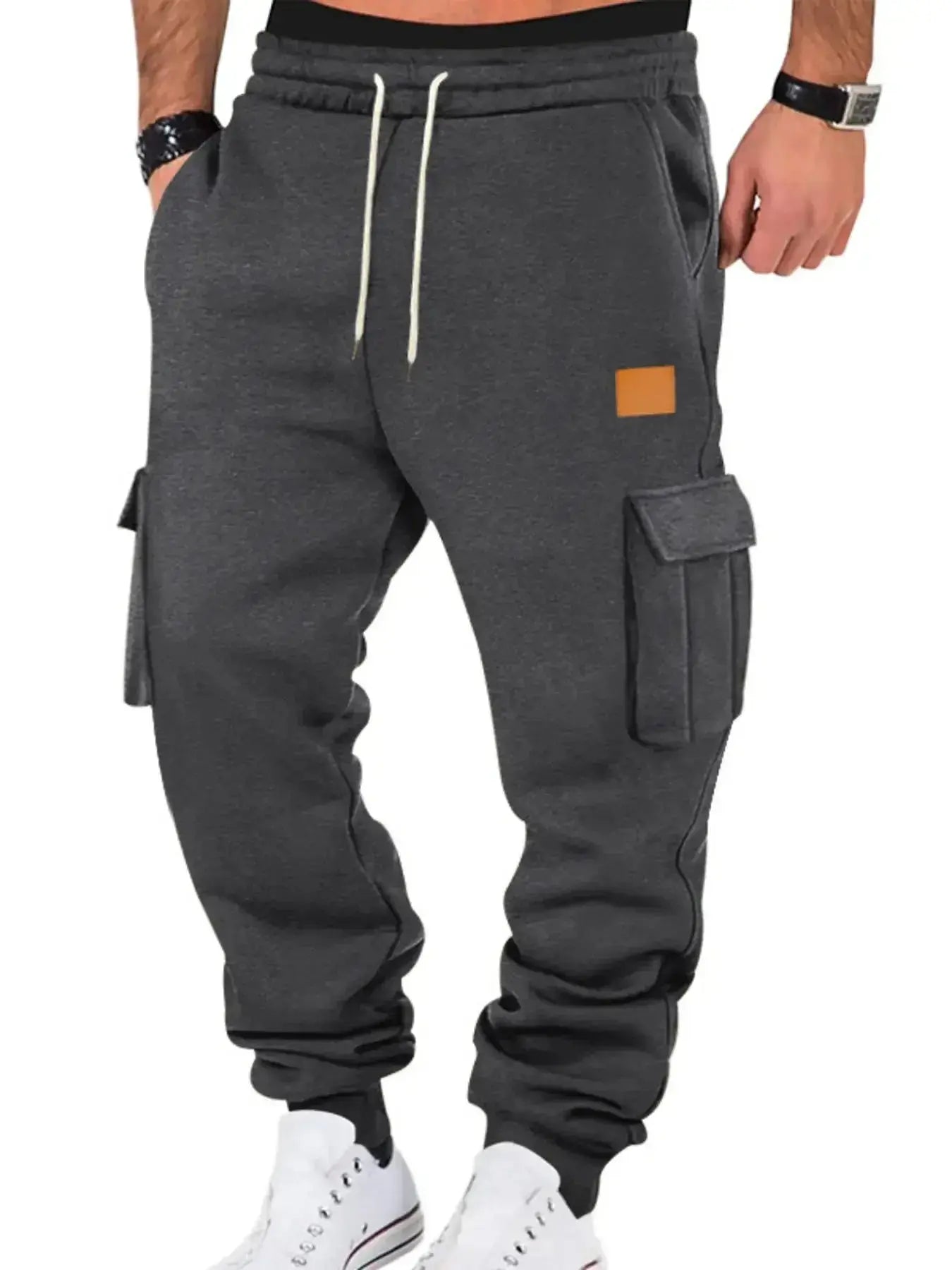 Men's durable cargo jogger pants with drawstring waist, stylish and comfortable men's pants from Trendsi.