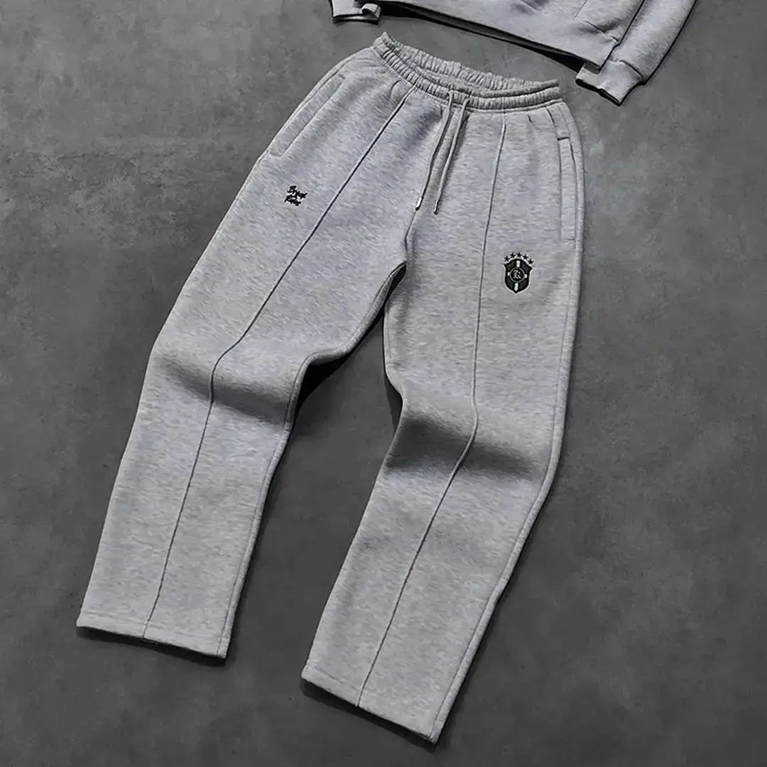 Men's plush fashion hub casual hooded sweatshirt and jogger tracksuit set, long-sleeve hoodie with matching sweatpants, comfortable and stylish