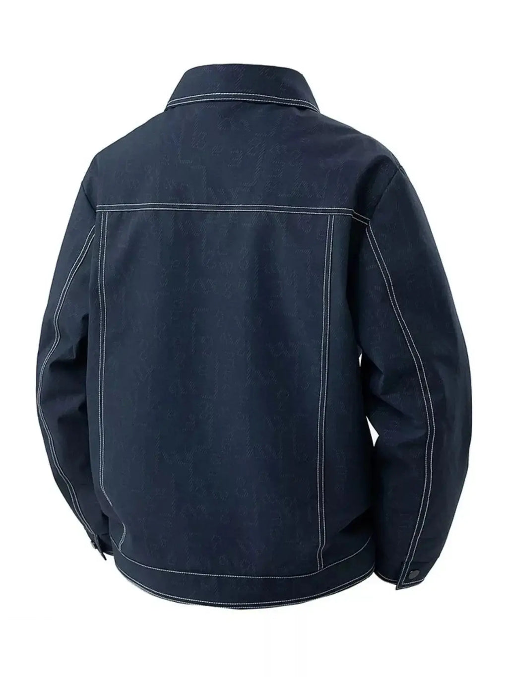 Men's plus size denim snap-down jacket by Trendsi, relaxed fit oversized casual outerwear with classic denim style.