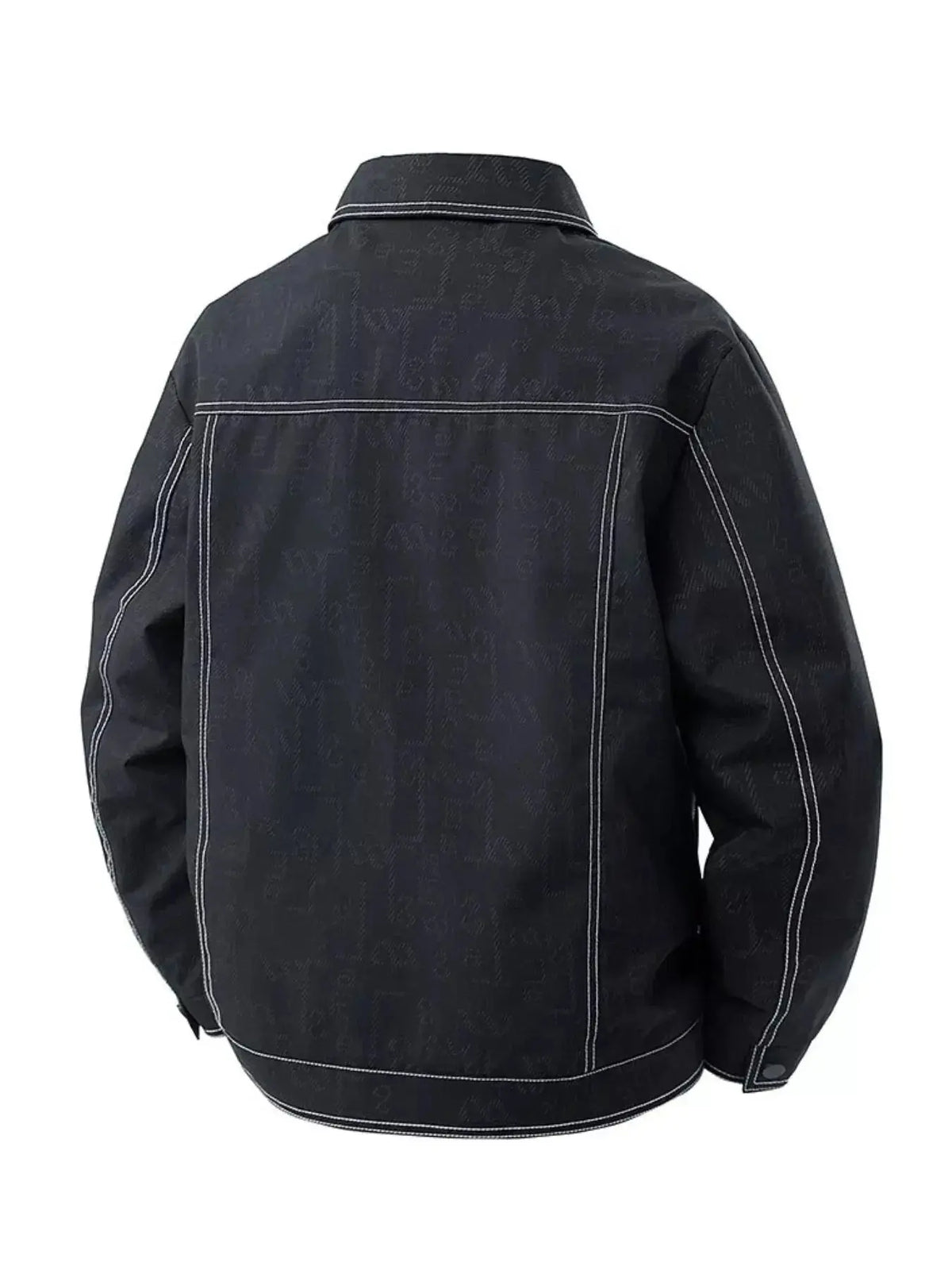 Plus size men's casual denim jacket with snap-down front, relaxed fit, oversized style, by Plush Fashion Hub.