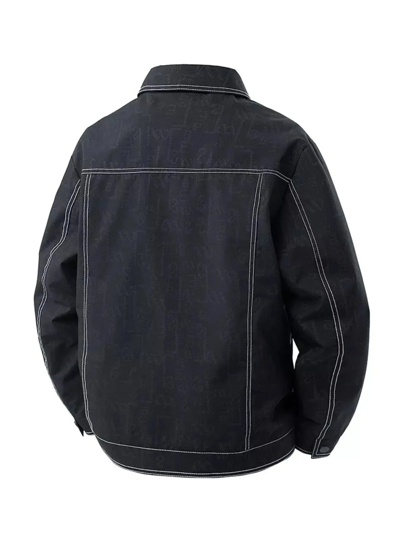 Plus size men's casual denim jacket with snap-down front and relaxed, oversized fit, perfect for laid-back outerwear.
