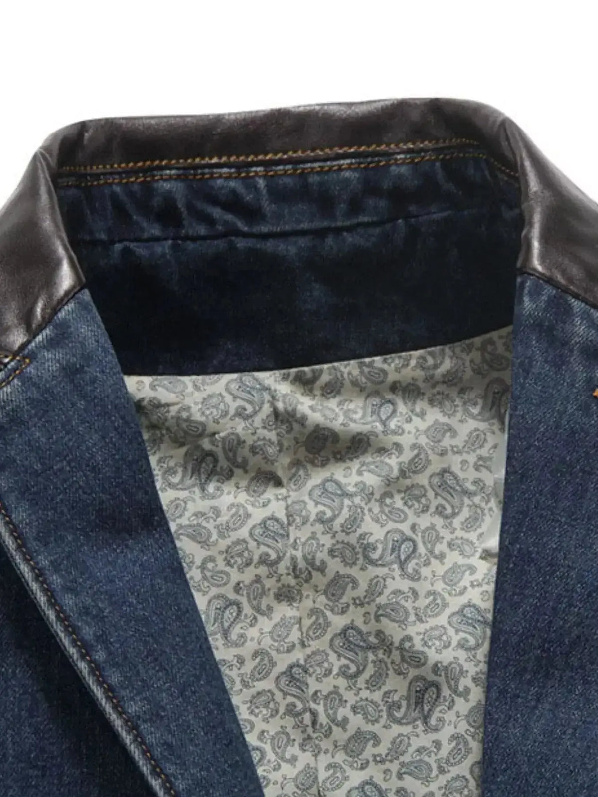 Men's plus size structured denim blazer by Plush Fashion Hub, cotton blend fabric, with lapel collar and tailored fit.