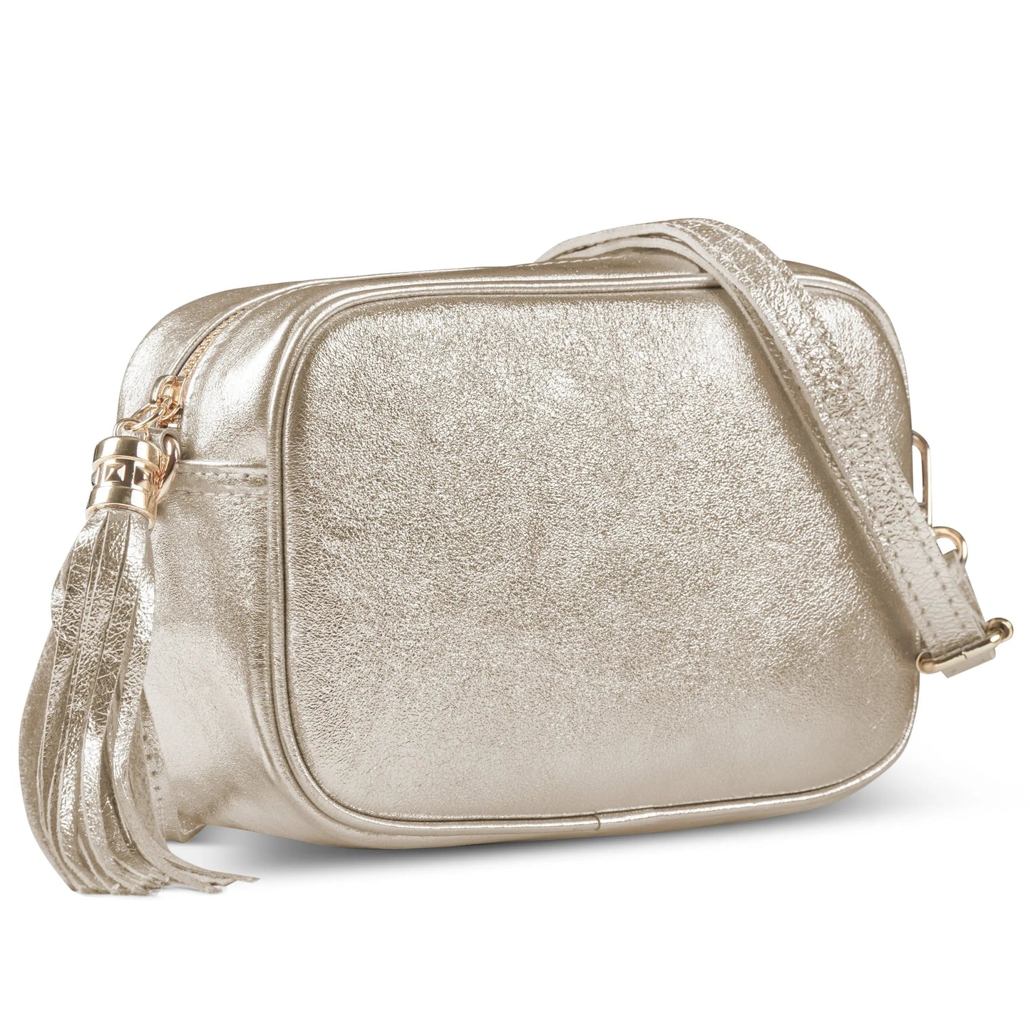 Metallic Suede Leather Crossbody Bag TAKEASY
