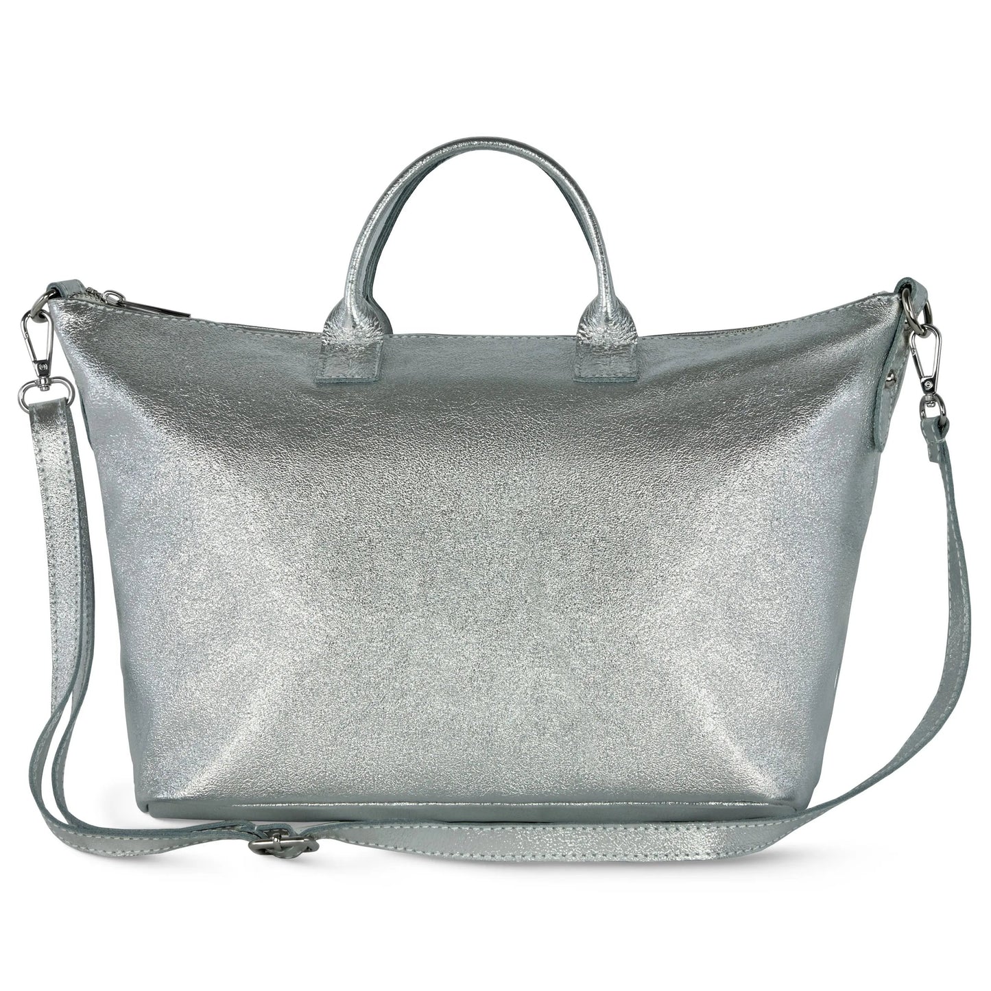 Metallic Suede Leather Top-Handle Bag TAKEASY