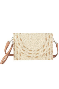 Mixed Color Detail Straw Clutch & Crossbody Bag OyeraCharisma