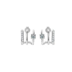 Sterling silver stud earrings with 0.84ct moissanite gemstones, featuring a timeless and elegant jewelry design.