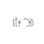 Sterling silver stud earrings with 0.84ct moissanite gemstones, from Plush Fashion Hub, showcasing sparkling jewelry design.