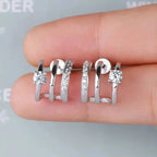 Sterling silver stud earrings with sparkling 0.84ct moissanite gemstones, elegant jewelry accessory.