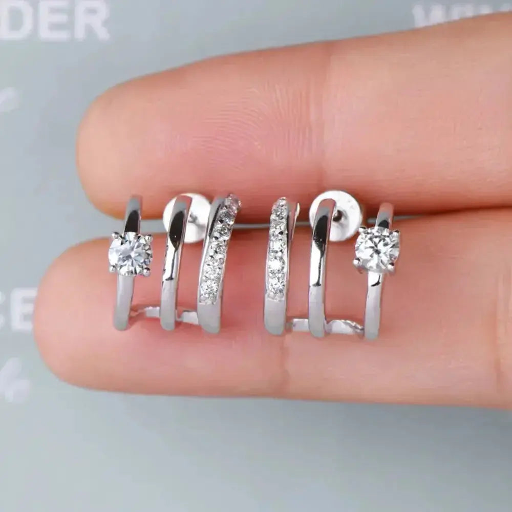 Sterling silver stud earrings with sparkling 0.84ct moissanite gemstones, elegant jewelry accessory.
