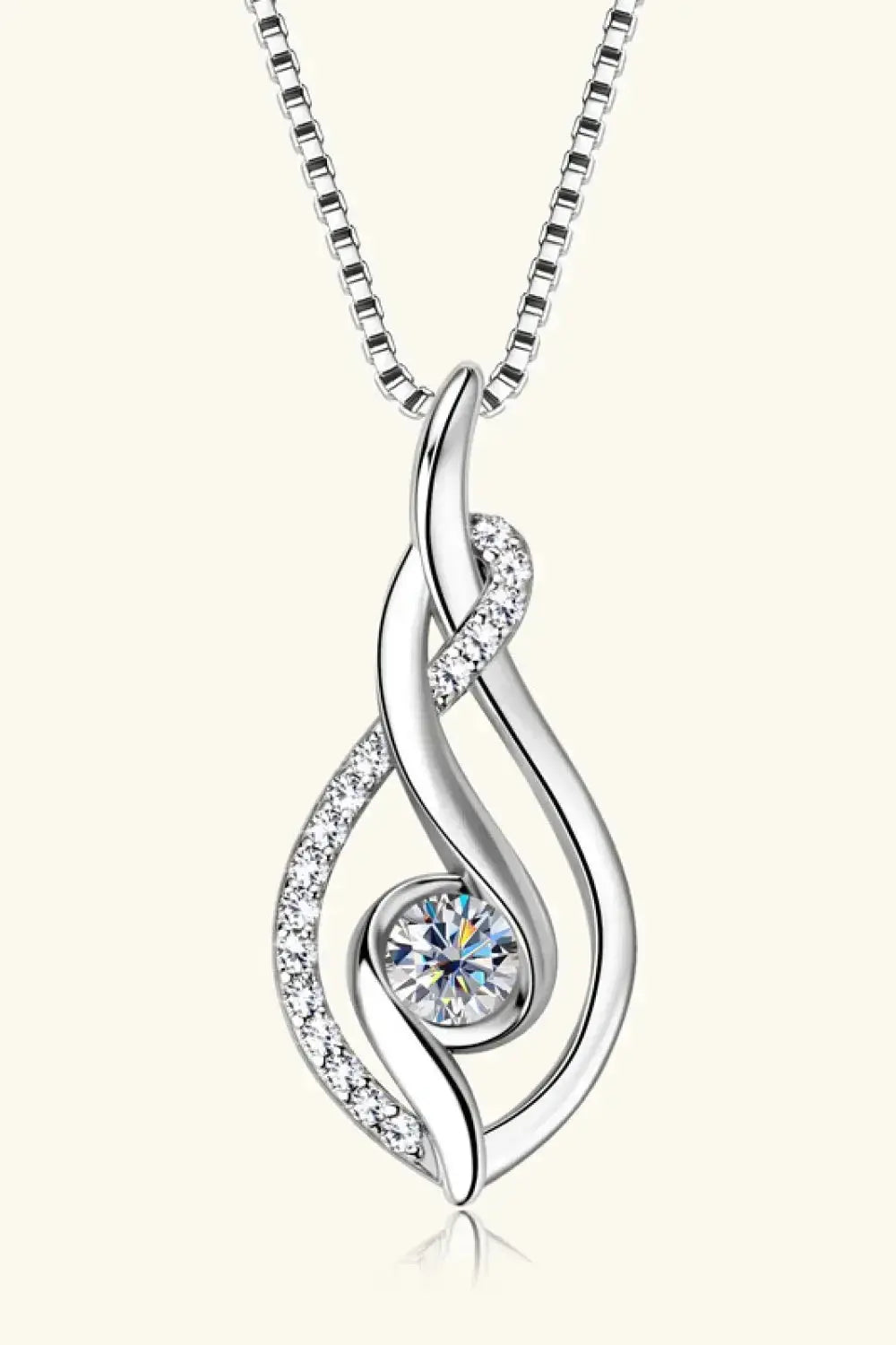 Moissanite 0.3ct necklace in 925 sterling silver with 18K gold accents, featuring a delicate pendant design.
