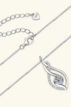 Moissanite 0.3ct necklace in 925 sterling silver with 18K gold accents, elegant jewelry piece featuring a sparkling gemstone.