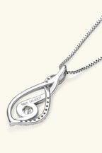 Moissanite 0.3ct necklace in sterling silver with 18K gold accents, featuring a delicate pendant for elegant jewelry.