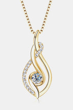 Moissanite 0.3ct necklace in 925 sterling silver with 18K gold accents, featuring a delicate pendant.