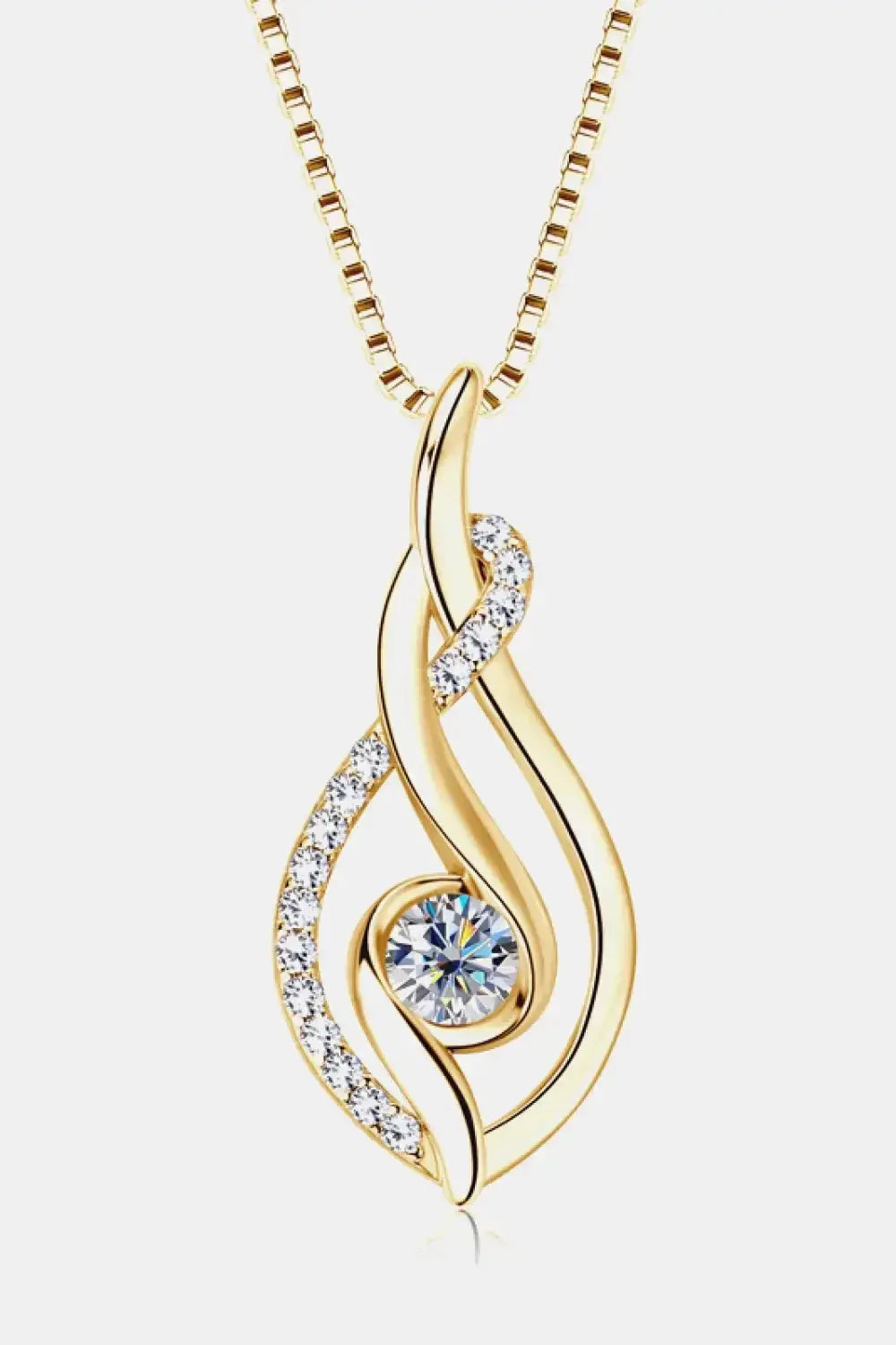 Moissanite 0.3ct necklace in 925 sterling silver with 18K gold accents, featuring a delicate pendant.