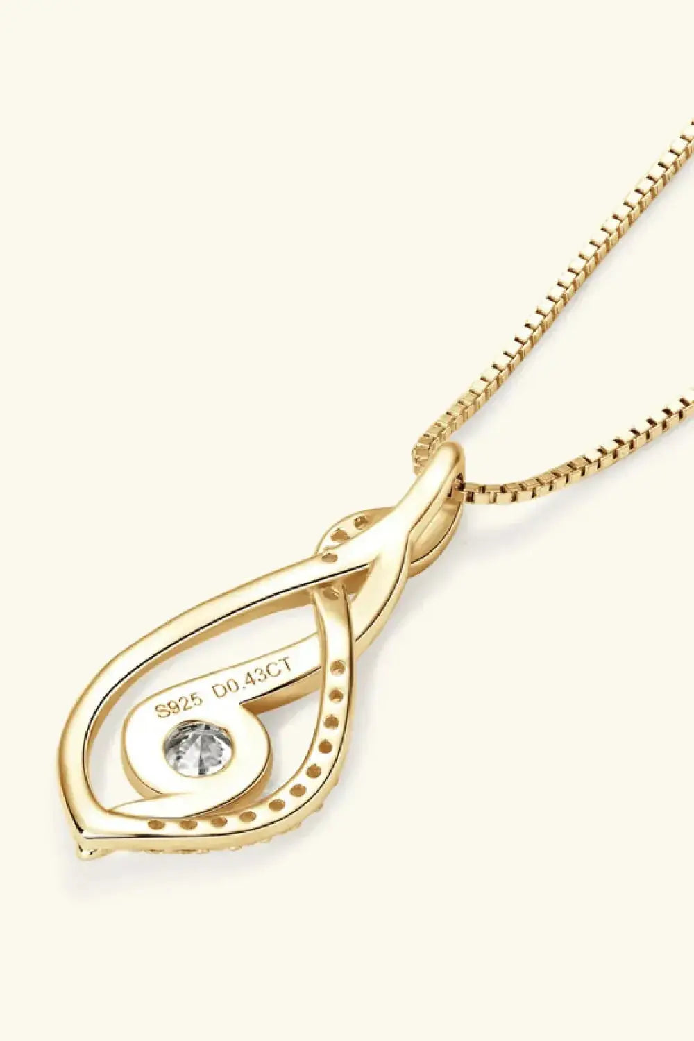 Moissanite 0.3ct necklace in 925 sterling silver with 18K gold accents, featuring a delicate pendant.