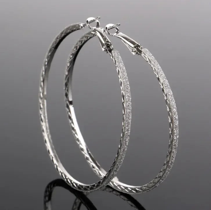 Modern multilayer forked circle earrings in two-tone gold and silver with layered design, by Plush Fashion Hub.