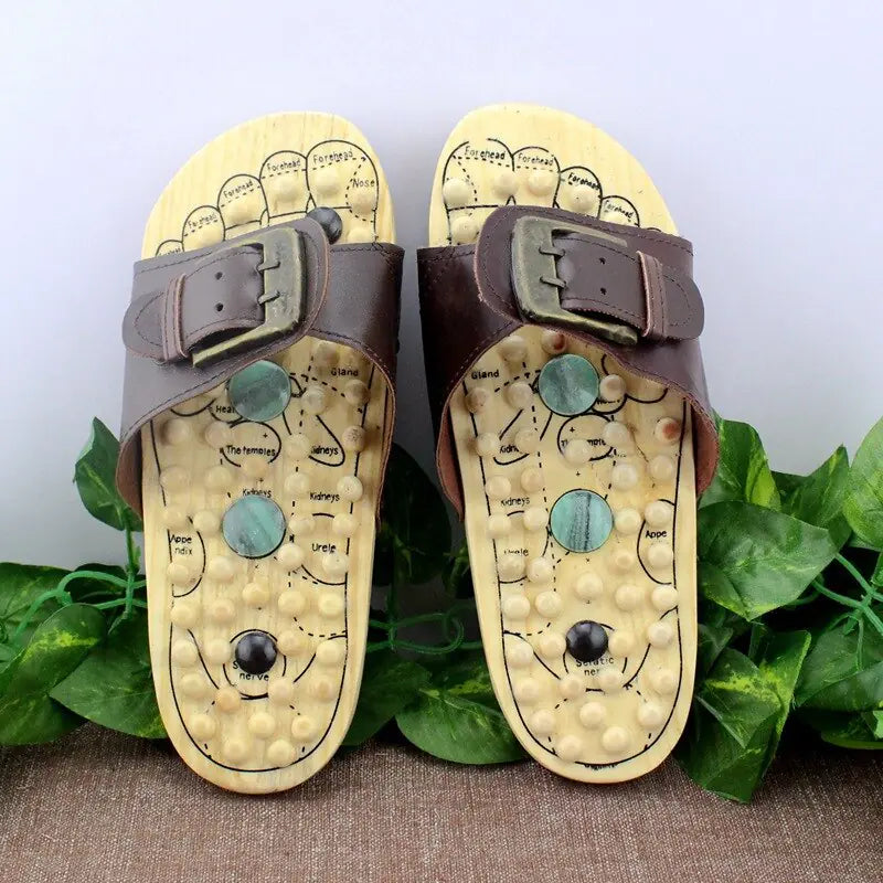 Women’s health care foot massage slippers with textured soles for soothing comfort, designed by Trendy Attic Store01.