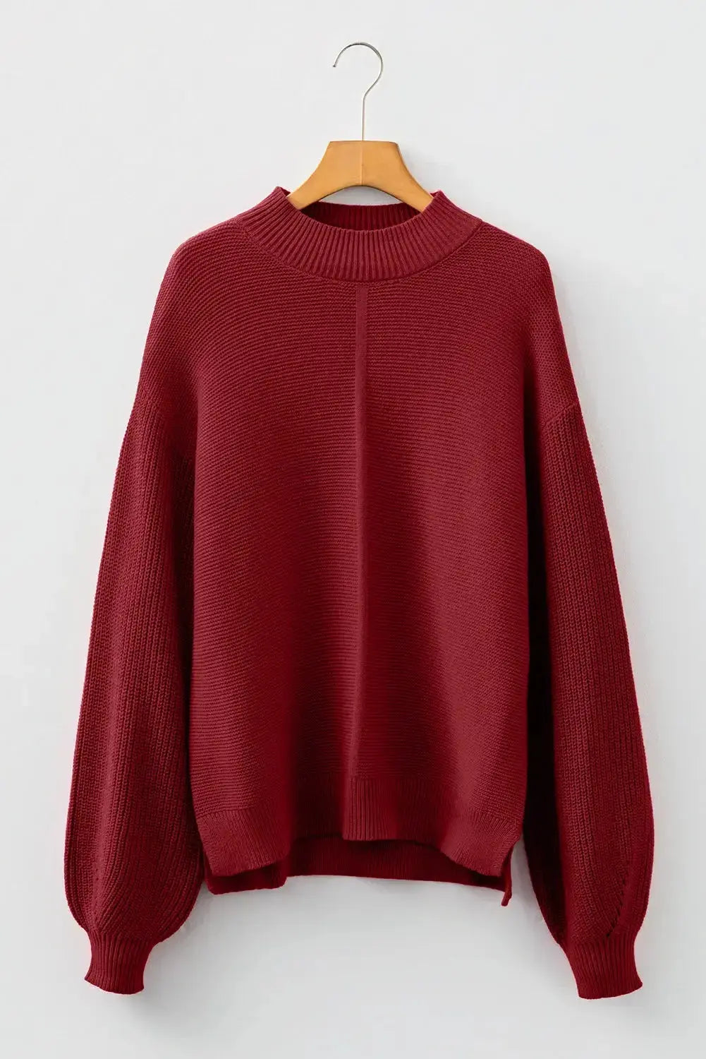 Light gray Natalia drop shoulder loose sweater by Threaded Pear, featuring a relaxed fit and soft knit fabric.