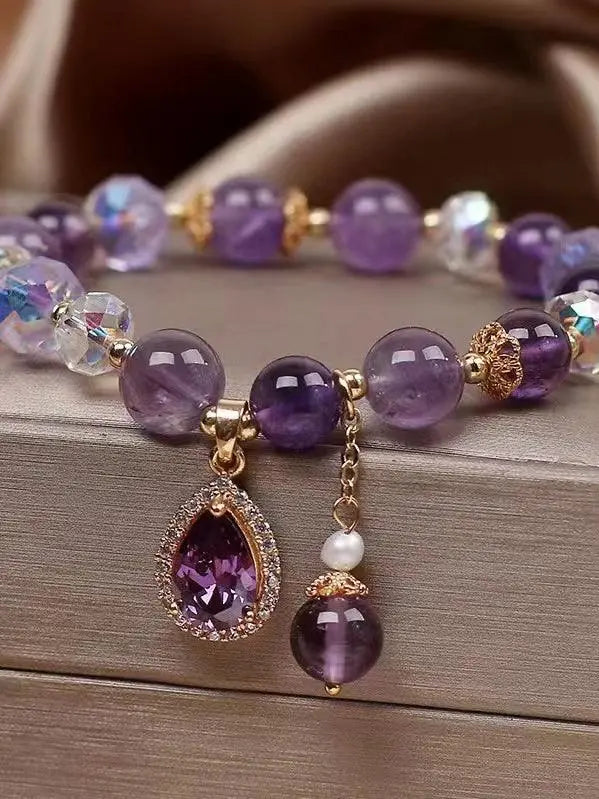 Natural Amethyst Bracelet Plush Fashion Hub