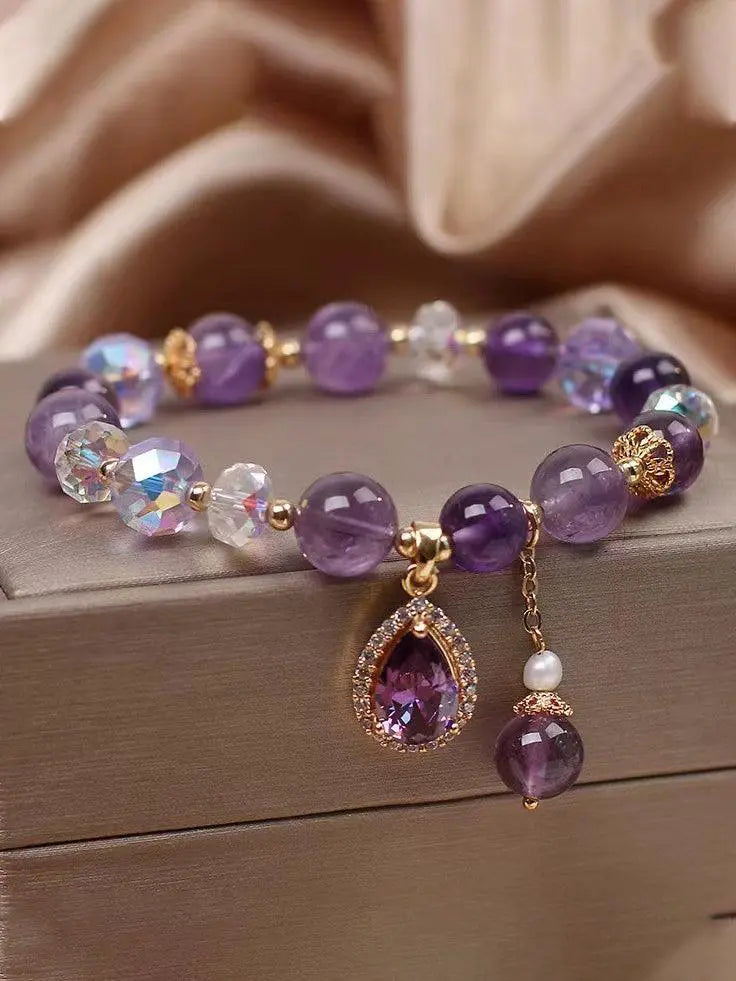 Natural Amethyst Bracelet Plush Fashion Hub